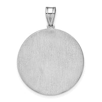 10k White Gold Round Block Letter Monogram Pendant