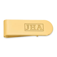 Sterling Silver/Gold-plated Recessed Letter Monogram Money Clip