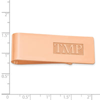 Sterling Silver/Rose-plated Raised Letter Monogram Money Clip