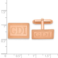 SS/Rose-plated Recessed Letter Rectangle Monogram Cuff Link