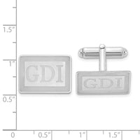 14k White Fold Recessed Letter Rectangle Monogram Cuff Link