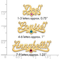 SS/Gold-plated with Gold-plated Bezel Birthstone Heart Name Plate