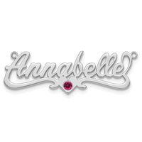 SS/Rhod-plated with SS Bezel Birthstone Heart Name Plate