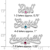 SS/Rhod-plated with SS Bezel Birthstone Heart Name Plate