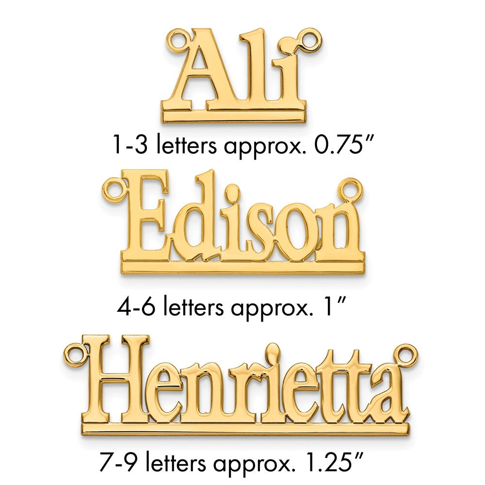 10k Yellow Gold Underlined Name Plate