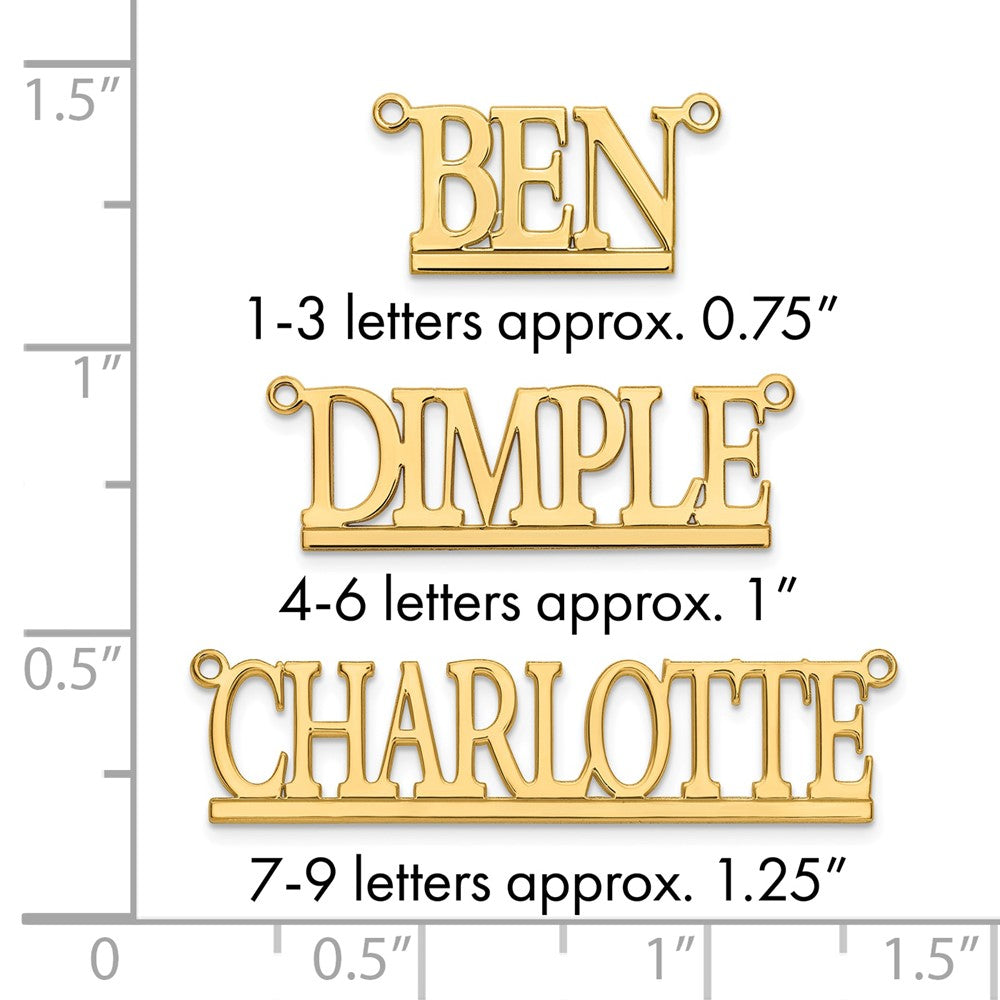 14k Yellow Gold Underlined Name Plate