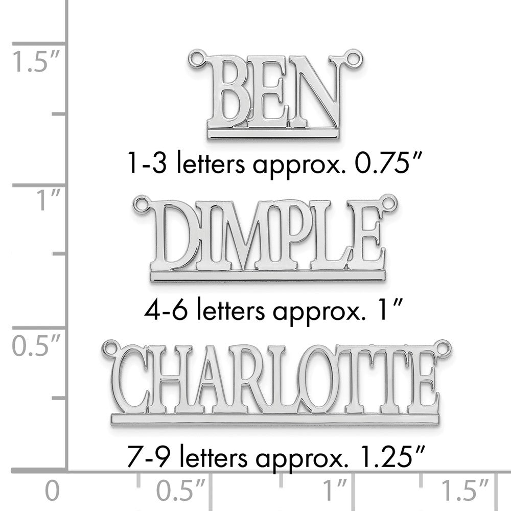 14k White Gold Underlined Name Plate