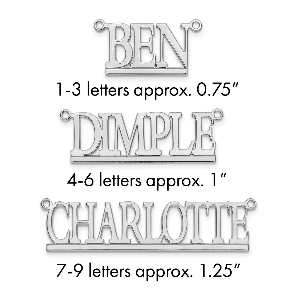 14k White Gold Underlined Name Plate