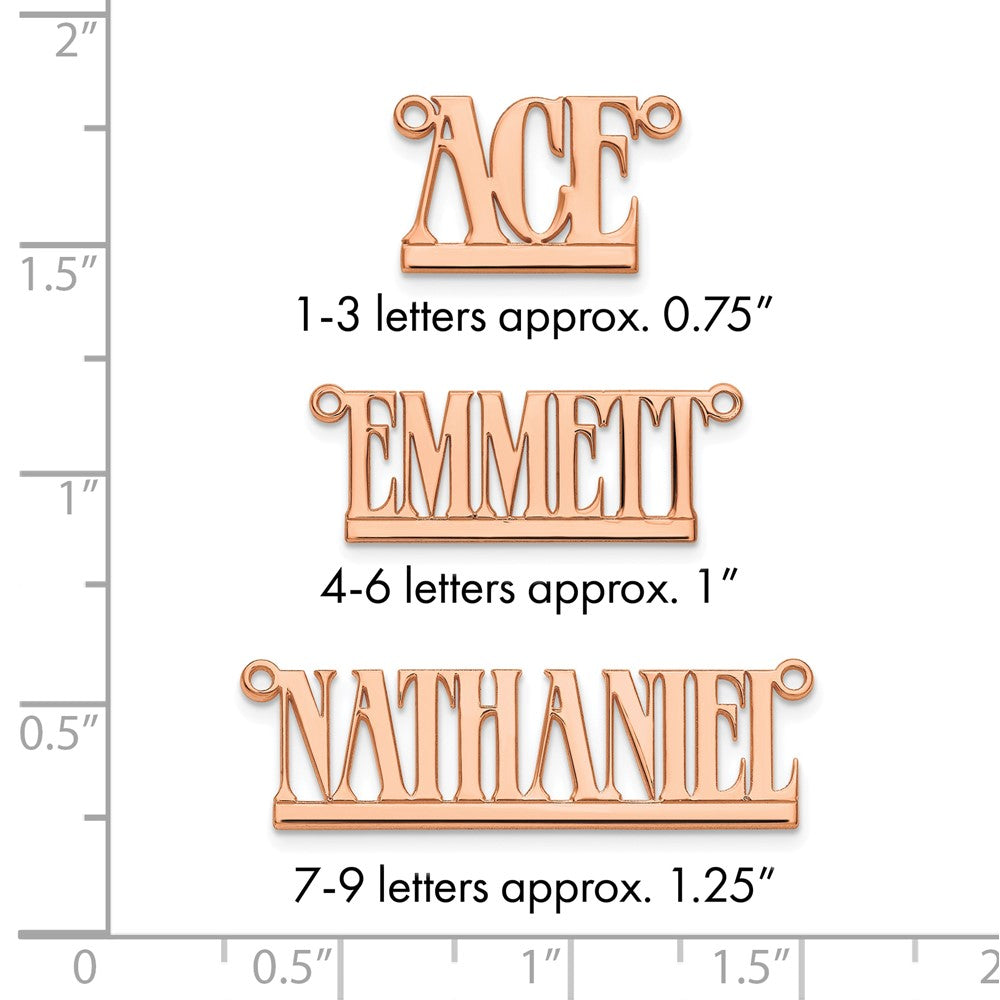14k Rose Gold Underlined Name Plate
