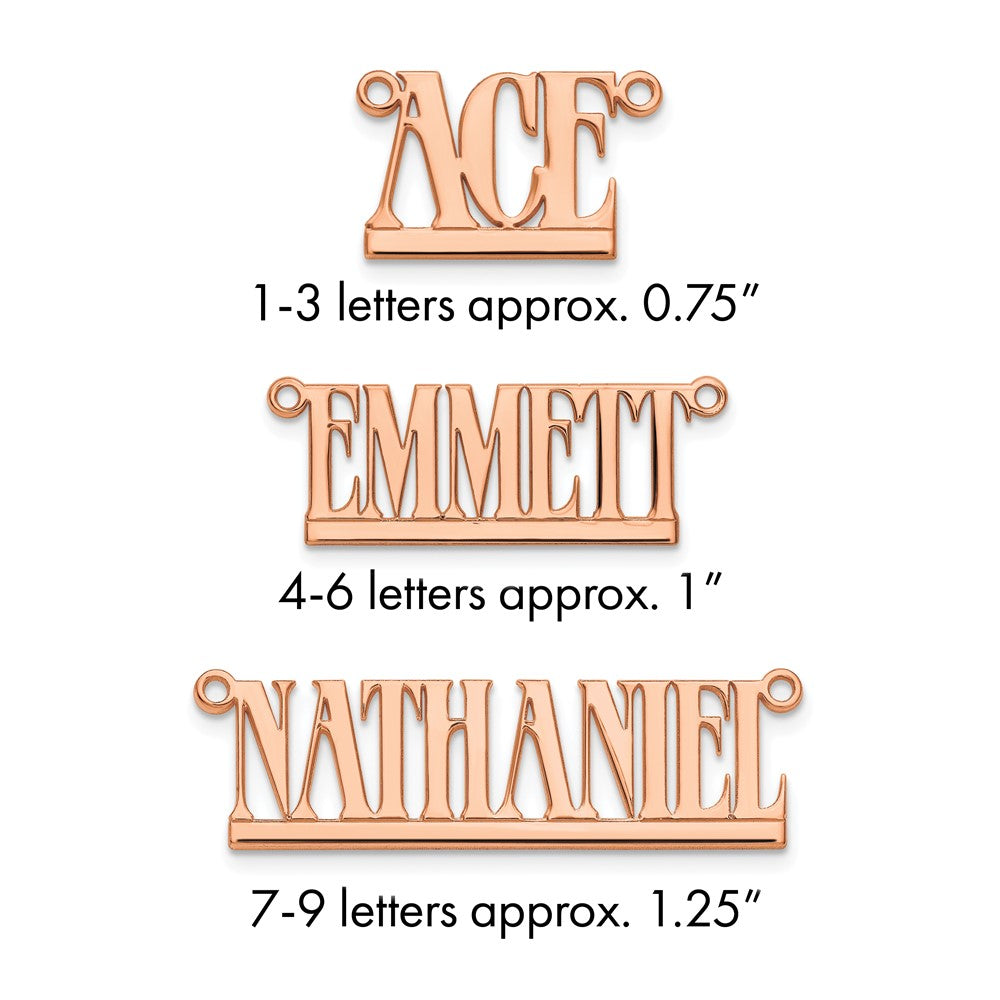 14k Rose Gold Underlined Name Plate