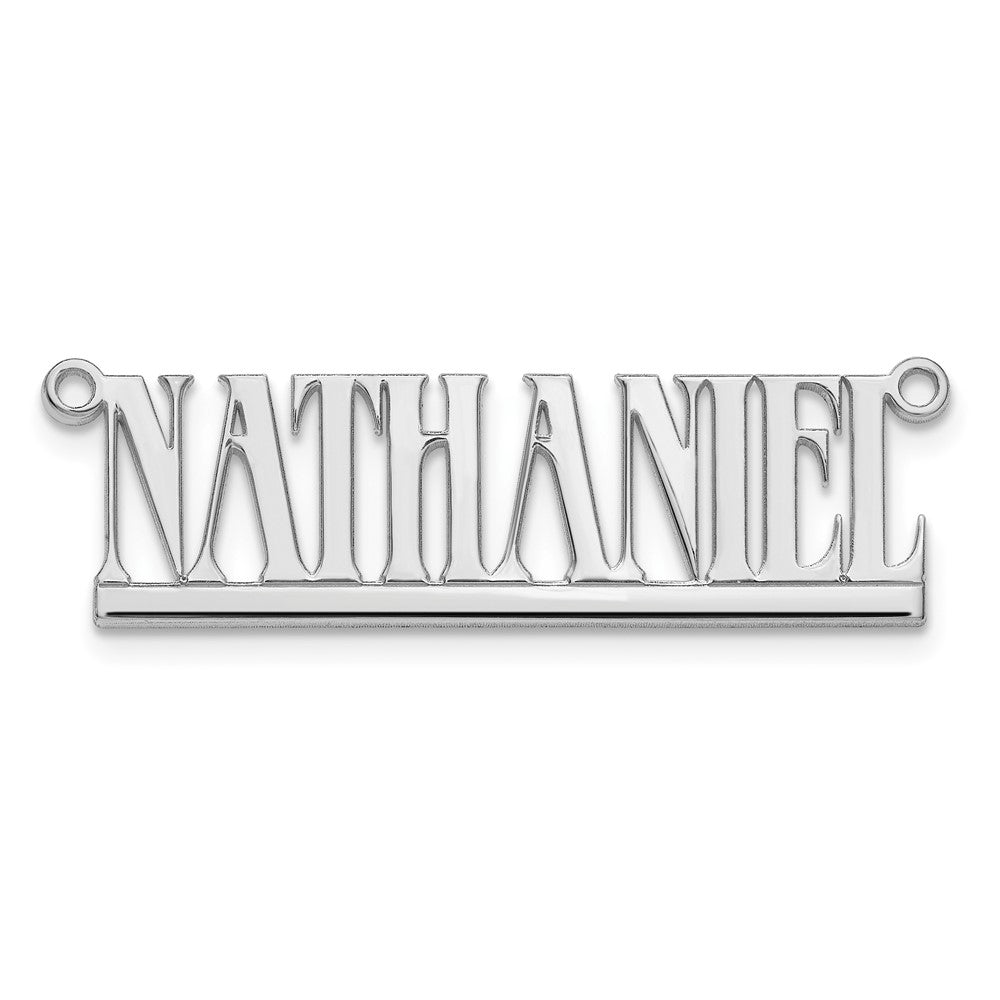 14k White Gold Underlined Name Plate