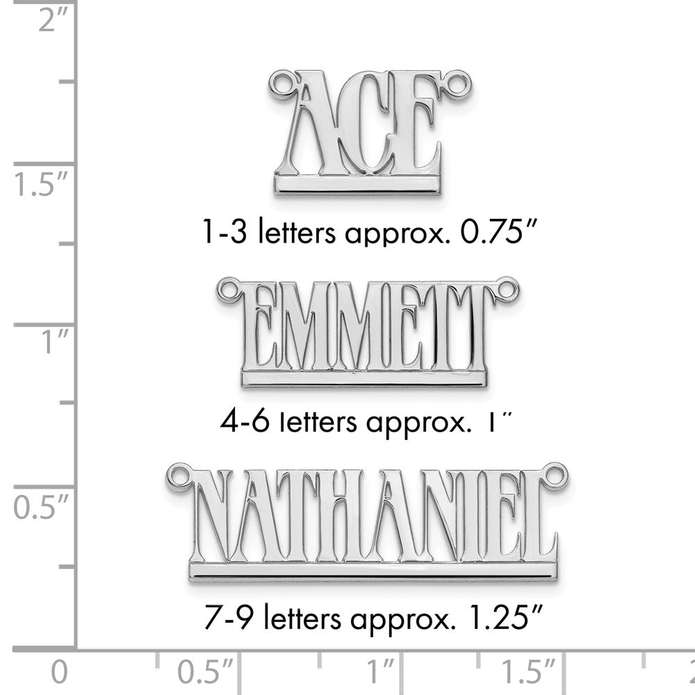 Sterling Silver/Rhodium-plated Underlined Name Plate