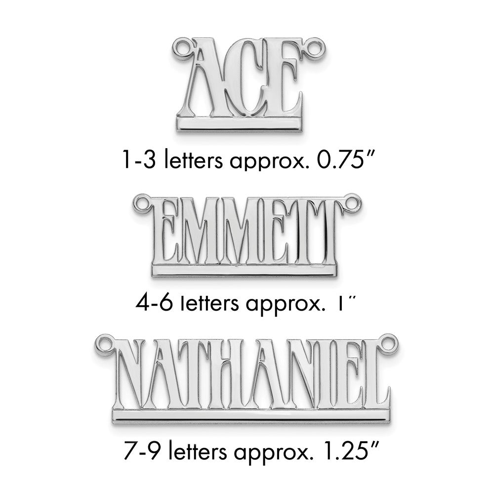 14k White Gold Underlined Name Plate