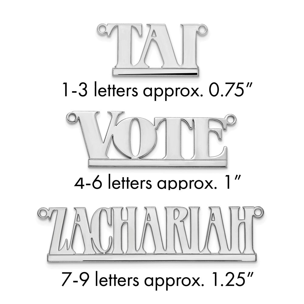 14k White Gold Underlined Name Plate