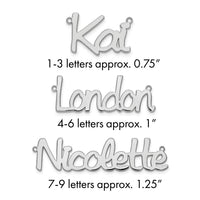 sterling Silver/Rhodium-plated Polished Name Plate