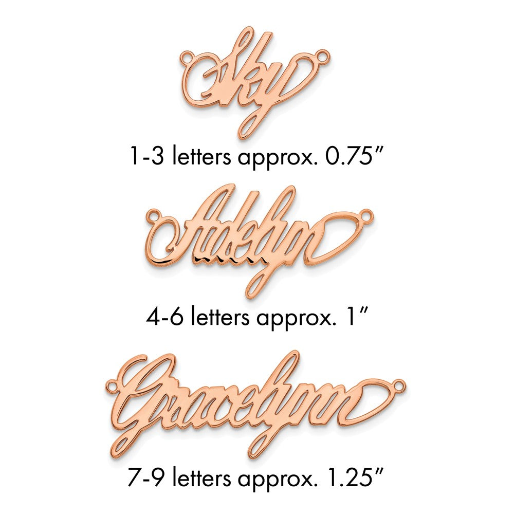 Sterling Silver/Rose-plated Polished Surrey Font Name Plate