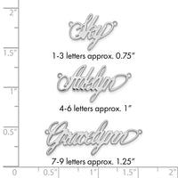 Sterling Silver/Rhodium-plated Polished Surrey Font Name Plate