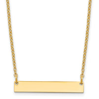 Sterling Silver/Gold-plated Small Blank Bar Necklace