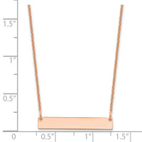 14k Rose Gold Small Blank Bar Necklace