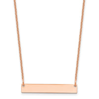 14k Rose Gold Small Blank Bar Necklace