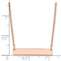Sterling Silver/Rose-plated Small Blank Bar Necklace