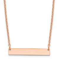 Sterling Silver/Rose-plated Small Blank Bar Necklace