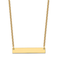Sterling Silver/Gold-plated Medium Blank Bar Necklace