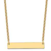 Sterling Silver/Gold-plated Medium Blank Bar Necklace