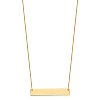14k Yellow Gold Medium Blank Bar Necklace
