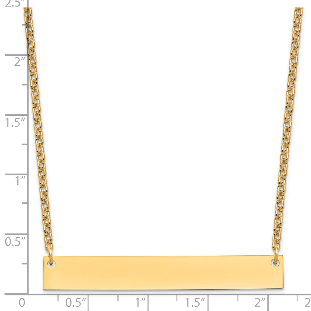 Sterling Silver/Gold-plated Large Blank Bar Necklace