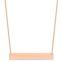14k Rose Gold Large Blank Bar Necklace