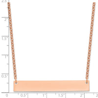 Sterling Silver/Rose-plated Large Blank Bar Necklace