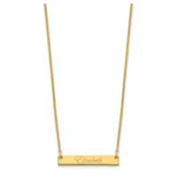 Sterling Silver/Gold-plated Small EDWARDIAN SCRIPT Bar Necklace