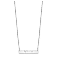 SS/Rhodium-plated Small EDWARDIAN SCRIPT Bar Necklace