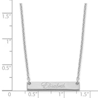 SS/Rhodium-plated Small EDWARDIAN SCRIPT Bar Necklace