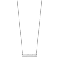 14k White Gold Small EDWARDIAN SCRIPT Bar Necklace