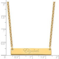 SS/Gold-plated Medium EDWARDIAN SCRIPT Bar Necklace