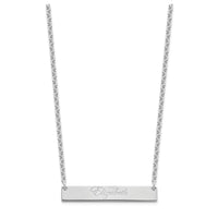 SS/Rhodium-plated Medium EDWARDIAN SCRIPT Bar Necklace