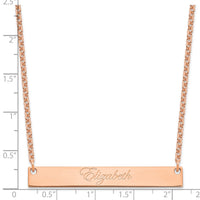 Sterling Silver/Rose-plated Large EDWARDIAN SCRIPT Bar Necklace