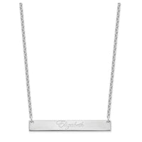 SS/Rhodium-plated Large EDWARDIAN SCRIPT Bar Necklace