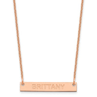 14k Rose Gold Small Capitalized ARIAL ROUNDED Bar Necklace