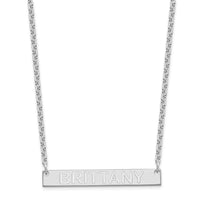 SS/Rhod-plated Medium Capitalized ARIAL ROUNDED Bar Necklace