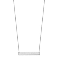 14k White Gold Medium Capitalized ARIAL ROUNDED Bar Necklace