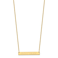 14k Yellow Gold Medium Capitalized ARIAL ROUNDED Bar Necklace