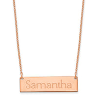 Sterling Silver/Rose-plated Small Name Bar Necklace