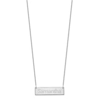 14k White Gold Small Name Bar Necklace