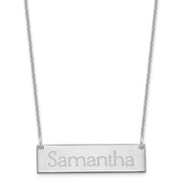 14k White Gold Small Name Bar Necklace