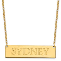 Sterling Silver/Gold-plated Large Name Bar Necklace