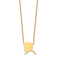 Sterling Silver/Gold-plated Alaska State Necklace