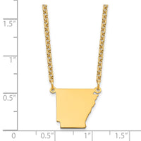 Sterling Silver/Gold-plated Arkansas State Necklace